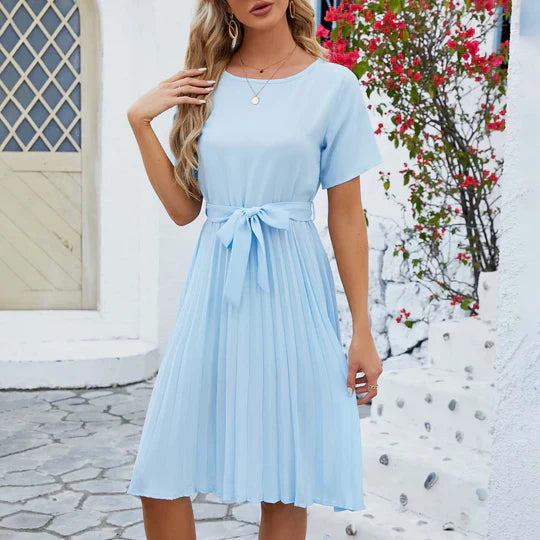 Levoire | Robe Plissée Verte Menthe Bleu