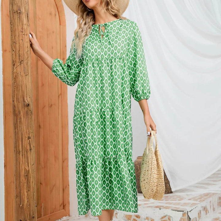 Levoire | Robe D'Été Longue Verte Pour Femmes