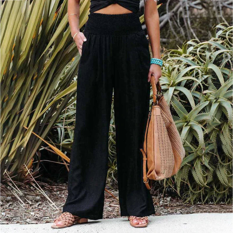 Levoire | Pantalon en lin pour femmes. Noir