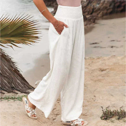 Levoire | Pantalon en lin pour femmes. Blanc