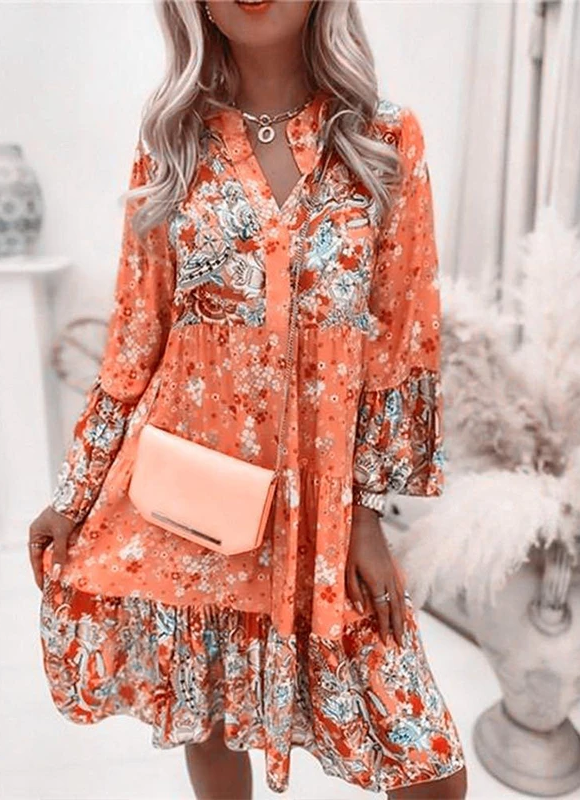 Levoire | Robe fleurie pour femme Orange