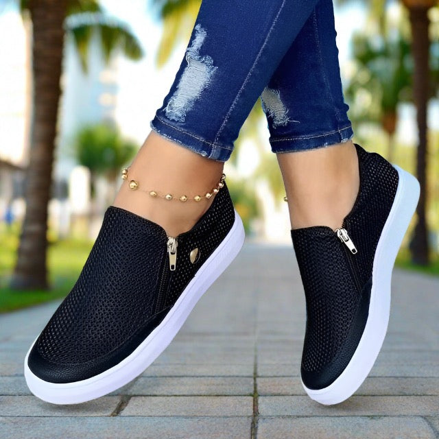 Levoire | Rennot Chaussures Pour Femmes Avec Fermeture Éclair Noir