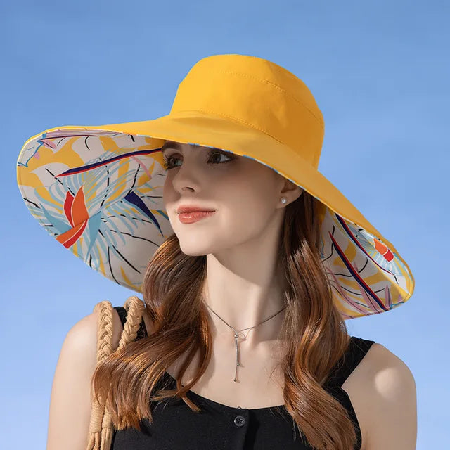Levoire | Chapeau d'été avec Protection Solaire et Style Élégant pour Femme Jaune