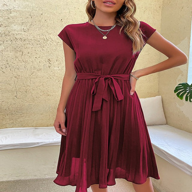 Levoire | Robe d'été plissée pour femme Vin