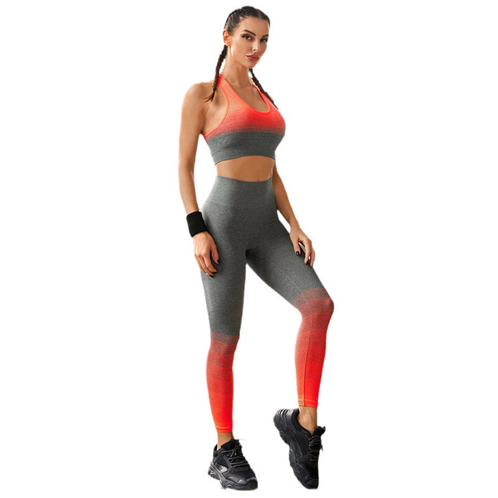 Levoire | Femme sans couture respirant régulateur d'humidité soutien-gorge de sport ensemble yoga Orange
