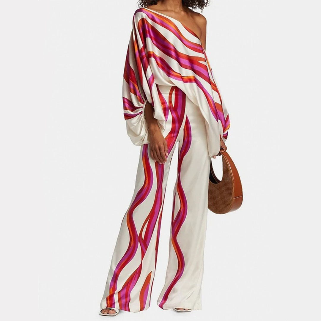 Levoire | Ensemble Satin Élégant Deux Pièces Lila