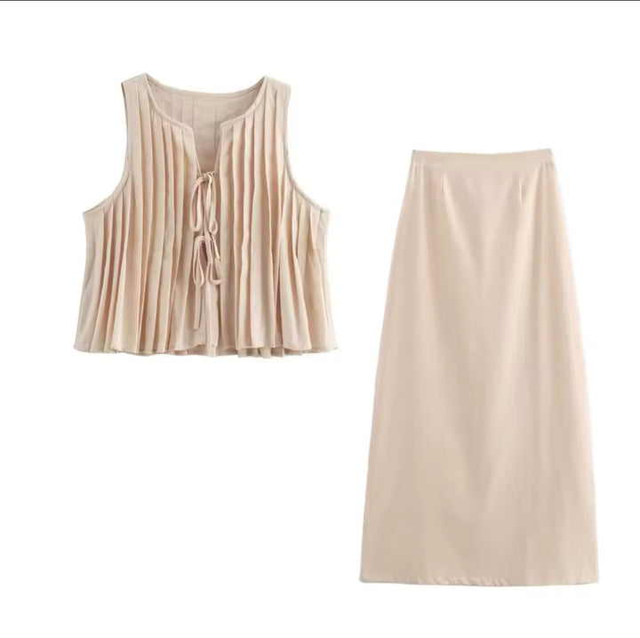 Levoire | Breeze Co Ord Set ( Élégant, Léger, Méditerranéen Parfait Pour L'Ambiance Estivale ) Nude