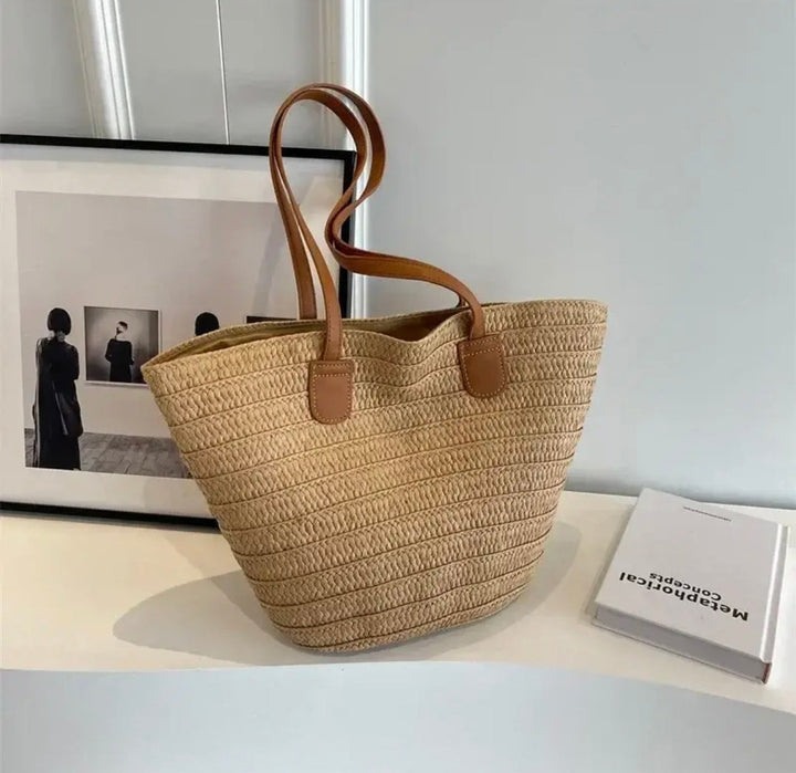 Levoire | Sac De Plage En Paille Braun