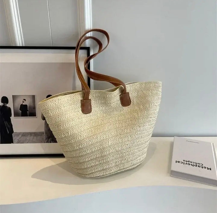 Levoire | Sac De Plage En Paille Beige