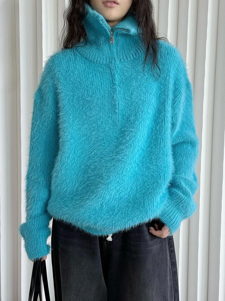 Levoire | Pull En Peluche Avec Fermeture Éclair