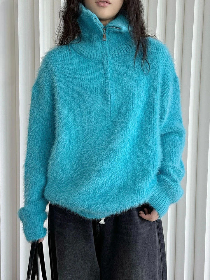 Levoire | Pull En Peluche Avec Fermeture Éclair