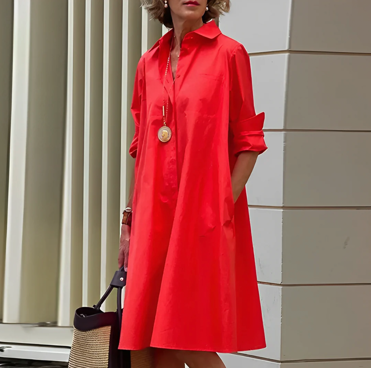 Levoire | Robe Midi À Manches Longues Rot