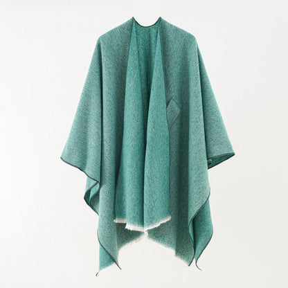 Levoire | Poncho Cachemire Ute Confortable Vert Une taille