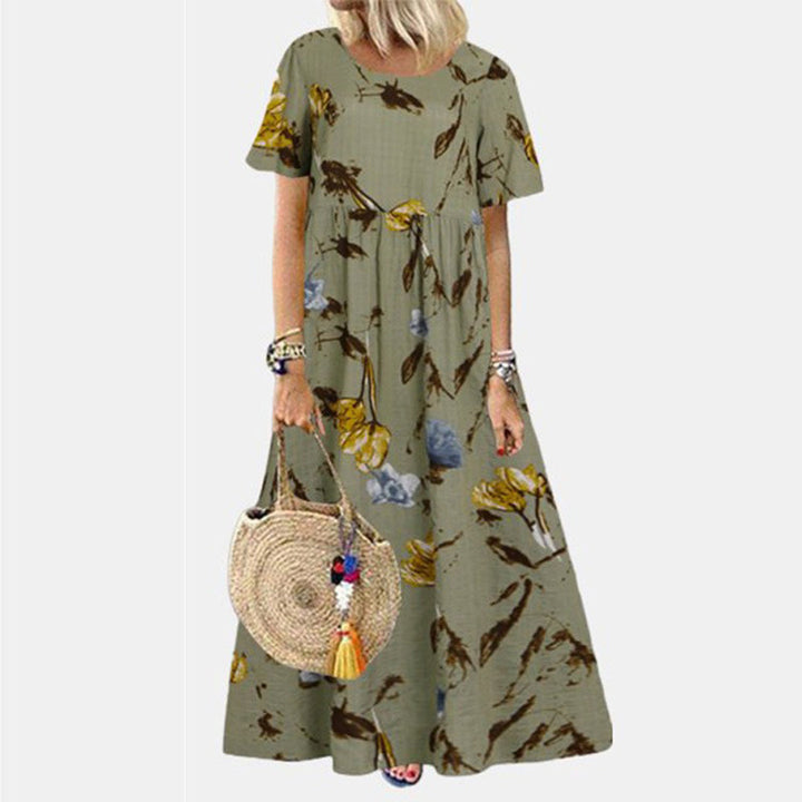 Levoire | Robe longue avec fleurs en look vintage Verte