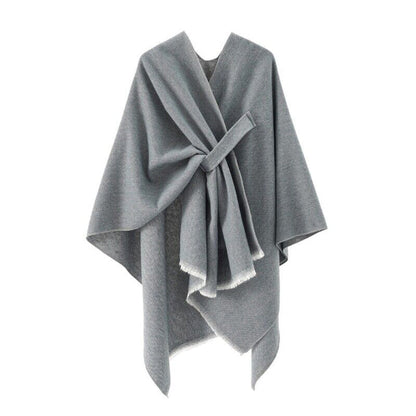 Levoire | Poncho Cachemire Ute Confortable Gris Une taille