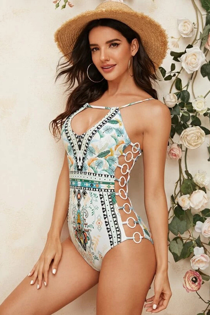 Levoire | Imprimé Anneau Maillot de bain une pièce connecté Vert