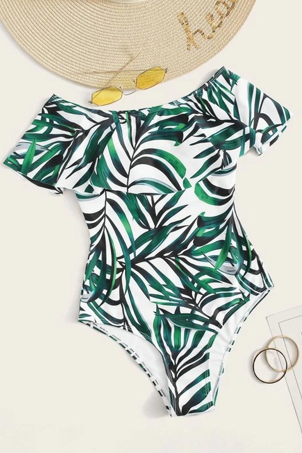 Levoire | Volant Bardot Maillot de bain Vert