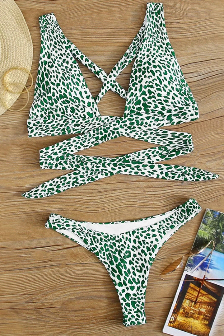 Levoire | Haut de bikini à croix Vert