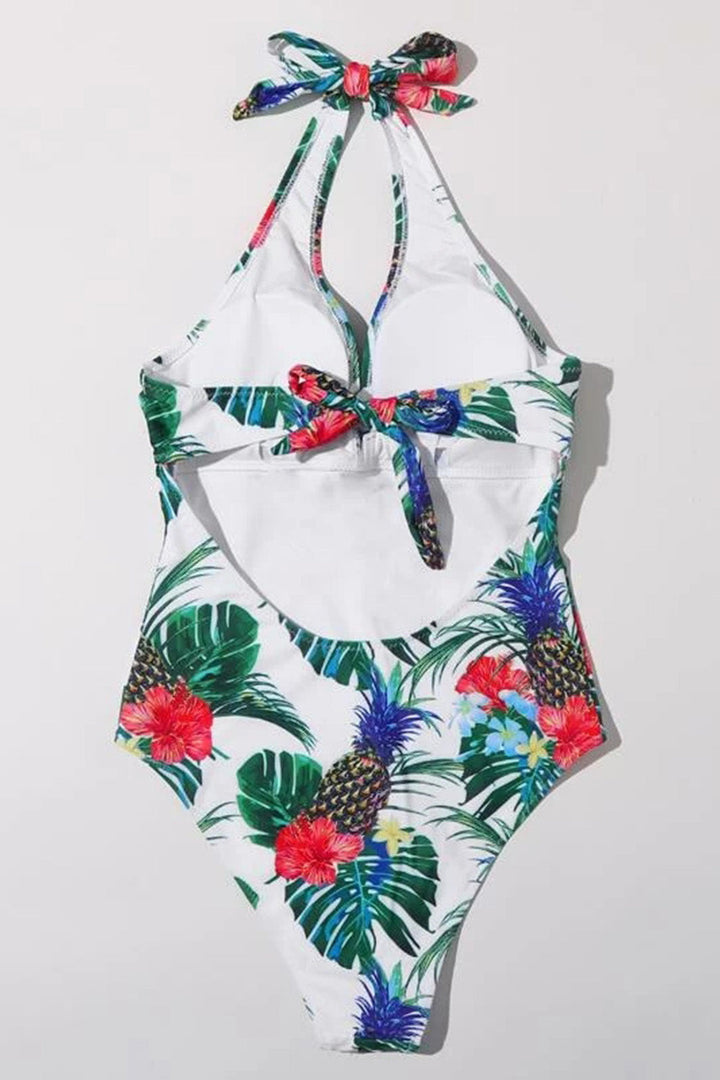 Levoire | Imprimé aléatoire Détail torsadé Maillot de bain une pièce