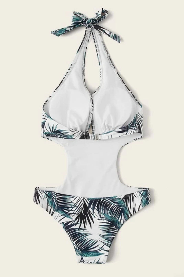 Levoire | Imprimé Découpe au Cou Une Pièce Maillot de Bain