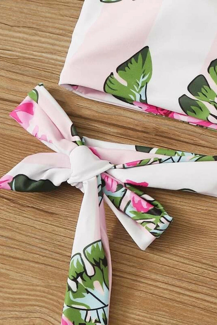 Levoire | Bikini une épaule à nouer sur le côté à fleurs
