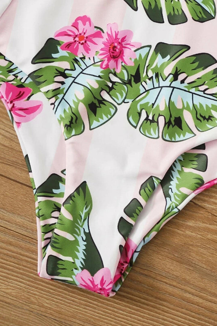 Levoire | Bikini une épaule à nouer sur le côté à fleurs