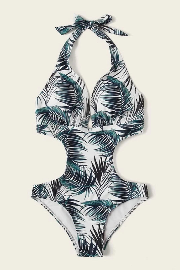 Levoire | Imprimé Découpe au Cou Une Pièce Maillot de Bain