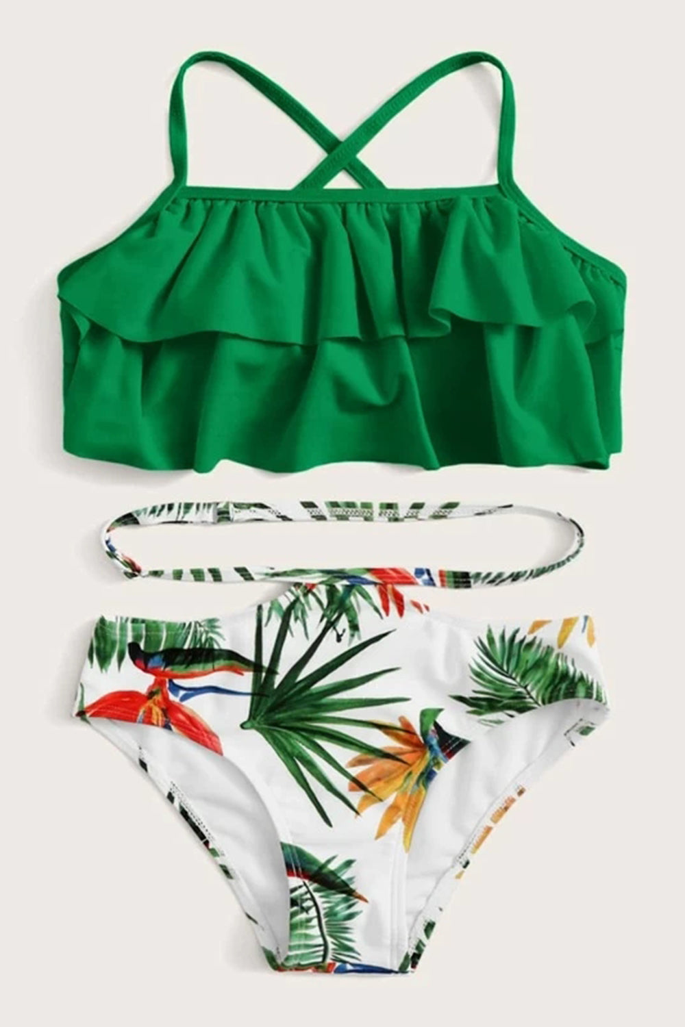 Levoire | Haut à couches à motifs avec bikini tropical aléatoire