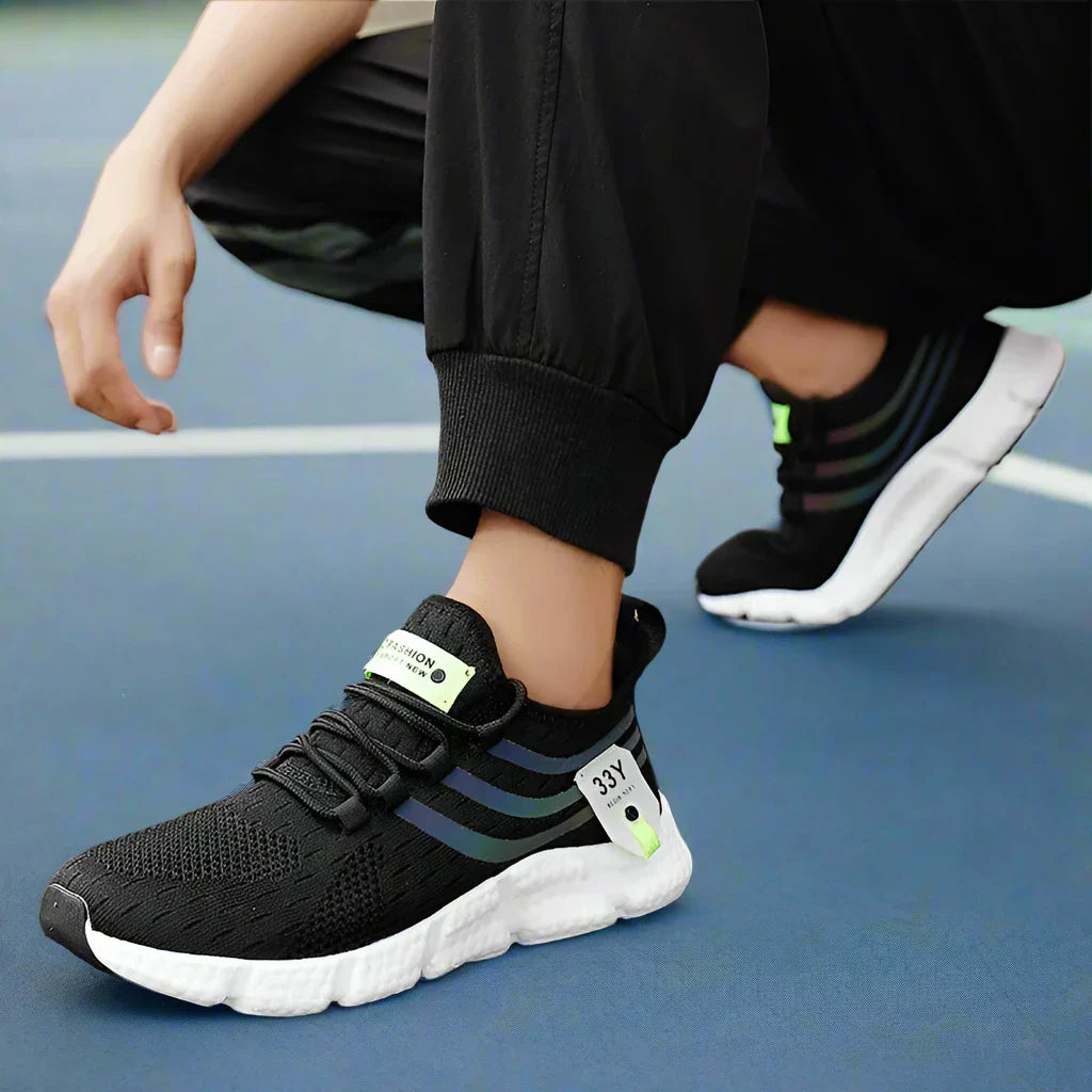 Levoire | Baskets De Padel Confortables Avec Semelle Ergonomique Pour Hommes Noir Blanc