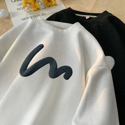 Levoire | Sweatshirts À Motifs De Vagues Pour Hommes Blanc