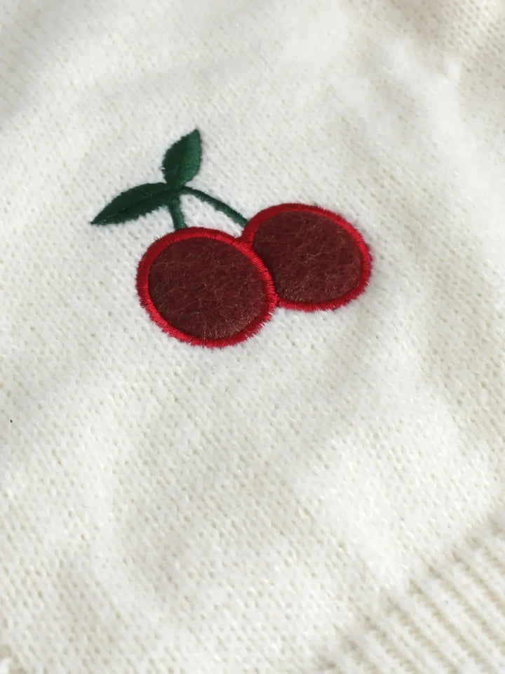 Levoire | Cerise Blanc Gilet Épais Gilet Pour Femmes