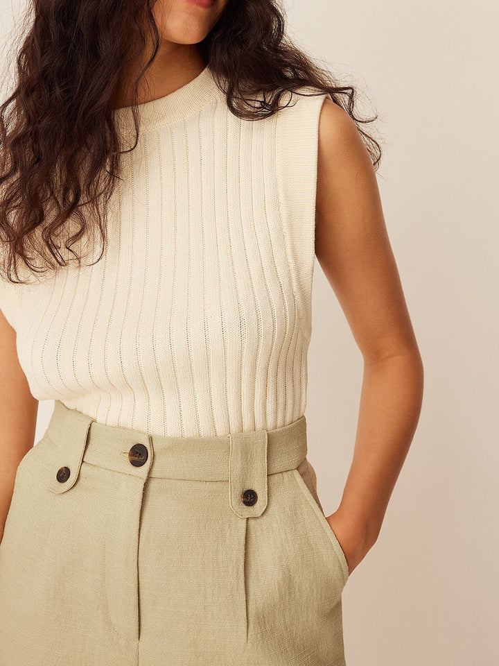 Levoire | Femmes Gilet Sans Manches En Sweat Avec Encolure Ronde