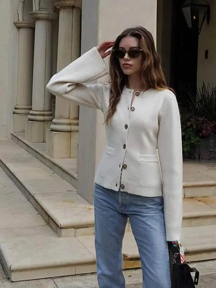 Levoire | Gilet Manches Longues Poches Boutonné Gilet Vêtements Femmes