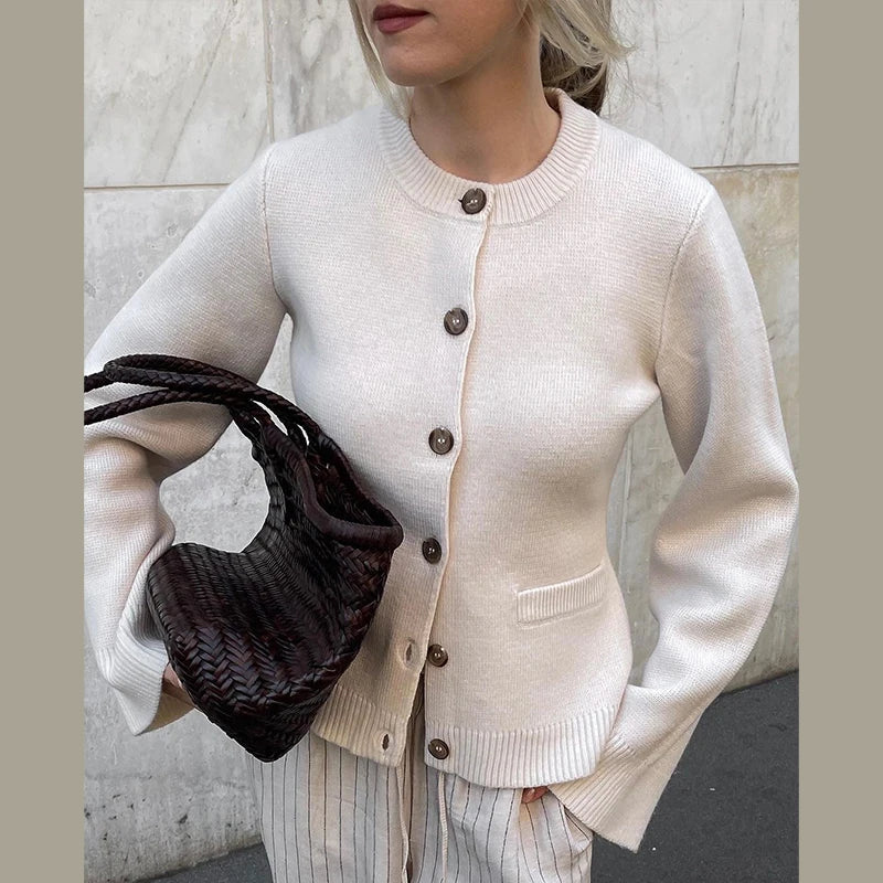 Levoire | Gilet Manches Longues Poches Boutonné Gilet Vêtements Femmes Blanc