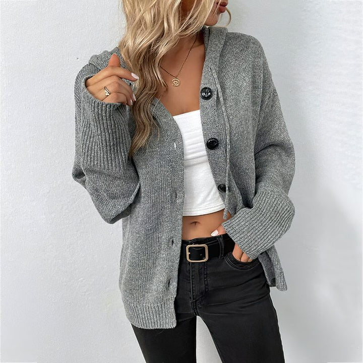 Levoire | Gilet Gilet Chaud Gilet Avec Capuche Gilet Avec Fermeture À Boutons Gilet Pour Femmes Gris