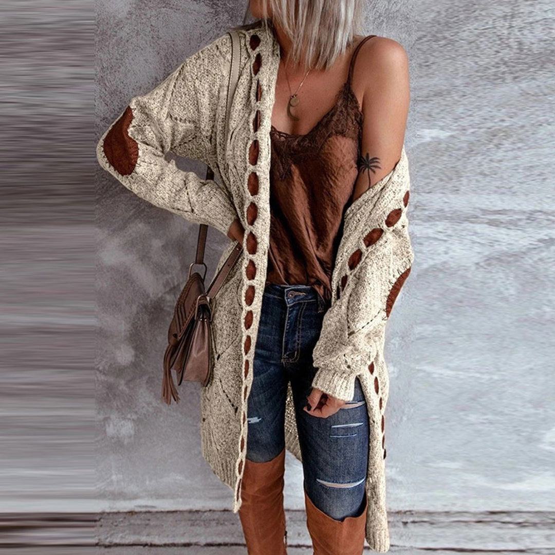 Levoire | Veste Tricotée Avec Texture Côtelée Et Capuche Pour Femmes Abricot