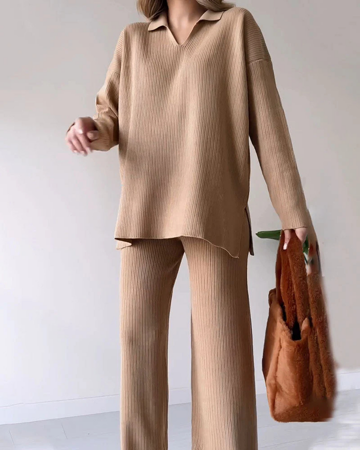 Levoire | Ord Manches Longues Rippées Ensemble De Détente Femme Loungewear