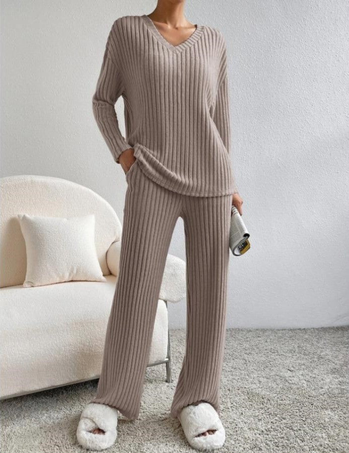 Levoire | Ord Deux Pièces Longues Manches Côtelé Salon Ensemble Femmes Loungewear Tüpfelbaum