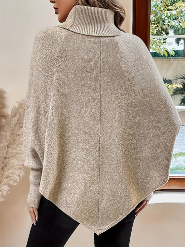 Levoire | Poncho Long Manches Col Roulé Pull Poncho Mode Femmes
