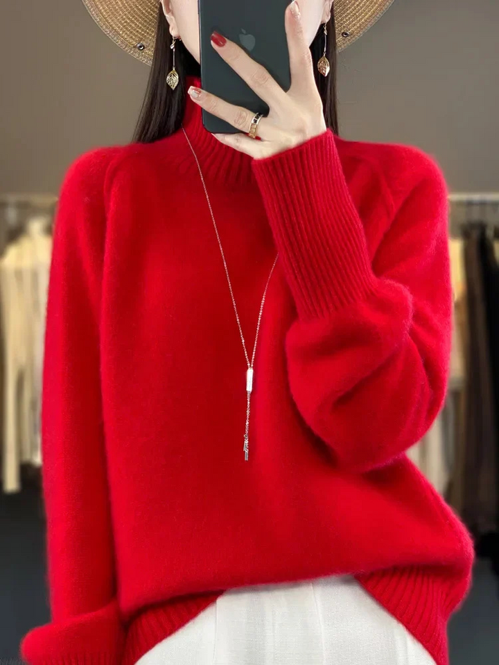 Levoire | Pull Fluffy Col Roulé Pull Femme Tricot Rot