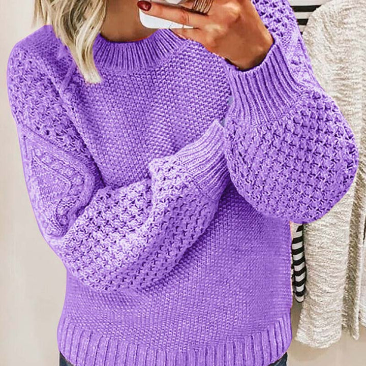 Levoire | Pull Modèle Ample Tricoté Grossièrement Pull Tricot Femme Lilas