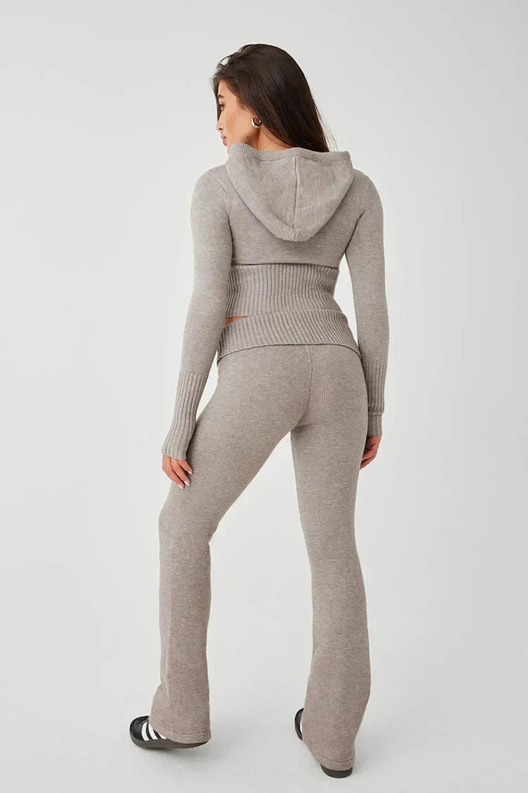 Levoire | Ensemble À Deux Pièces Capuche Zip Gilet Coordonné Femme Vêtements De Détente
