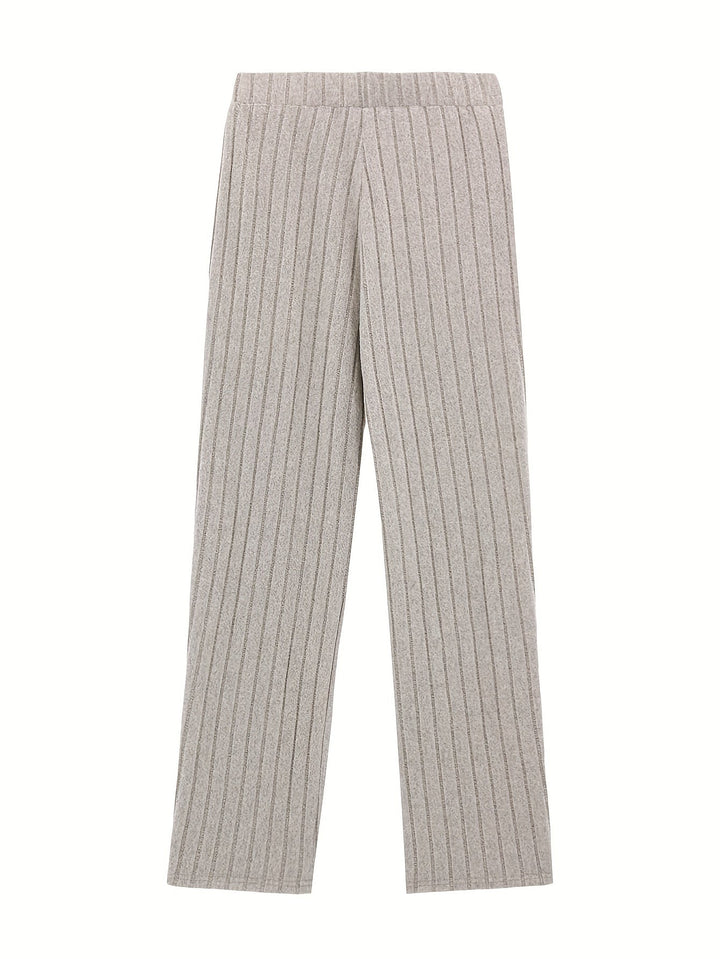 Levoire | Pantalon Rippé Taille Haute Pantalon À Jambe Large Femme