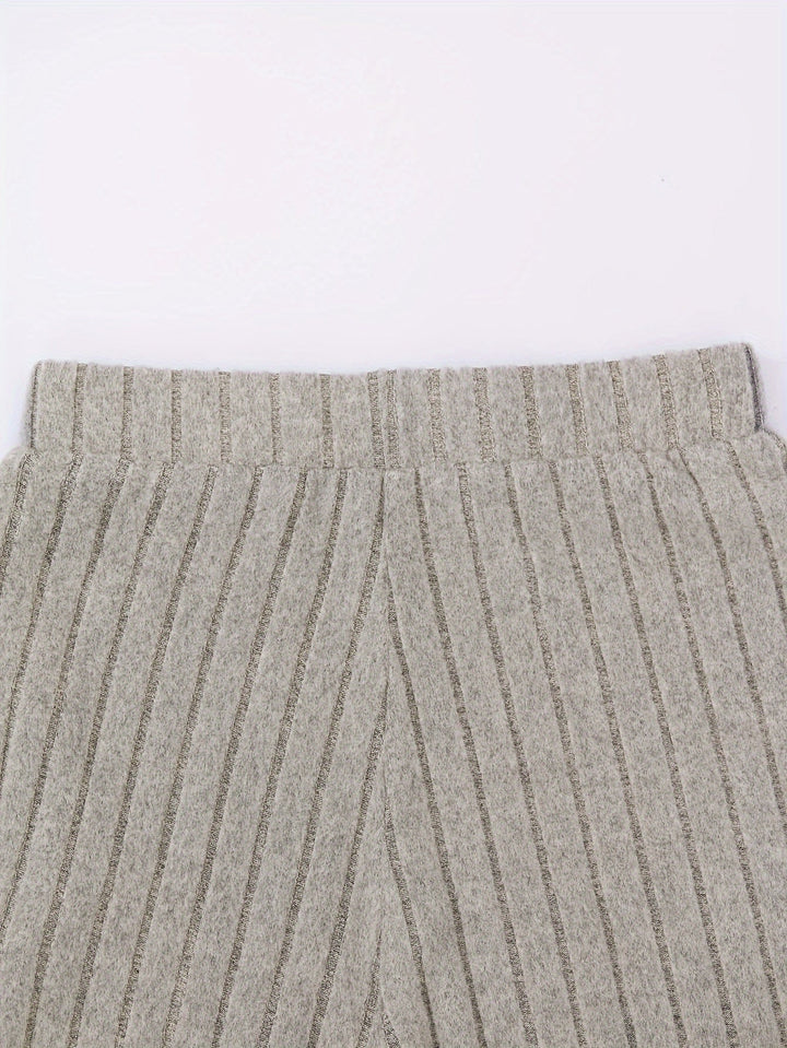 Levoire | Pantalon Rippé Taille Haute Pantalon À Jambe Large Femme