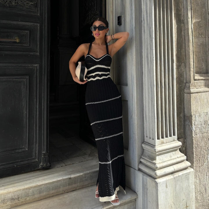 Levoire | Robe Sans Manches Bodycon Maxi Robe D'Été Noir