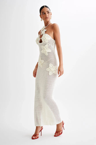 Levoire | Robe Maxi Bodycon D'Été À Col Halter Sans Manches