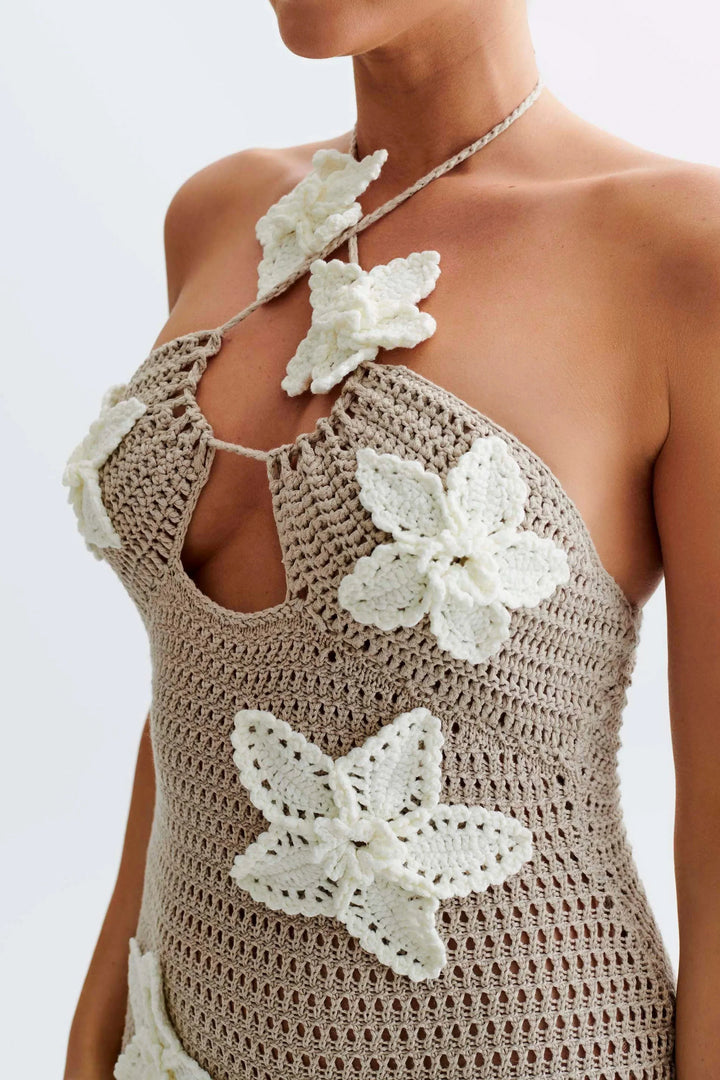 Levoire | Robe Maxi Bodycon D'Été À Col Halter Sans Manches