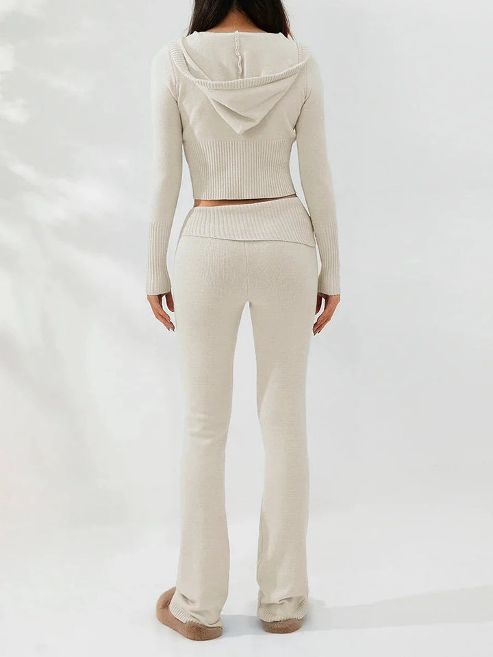 Levoire | Ensemble De Salon Capuche Fermeture Éclair Ensemble Deux Pièces Loungewear Pour Femmes