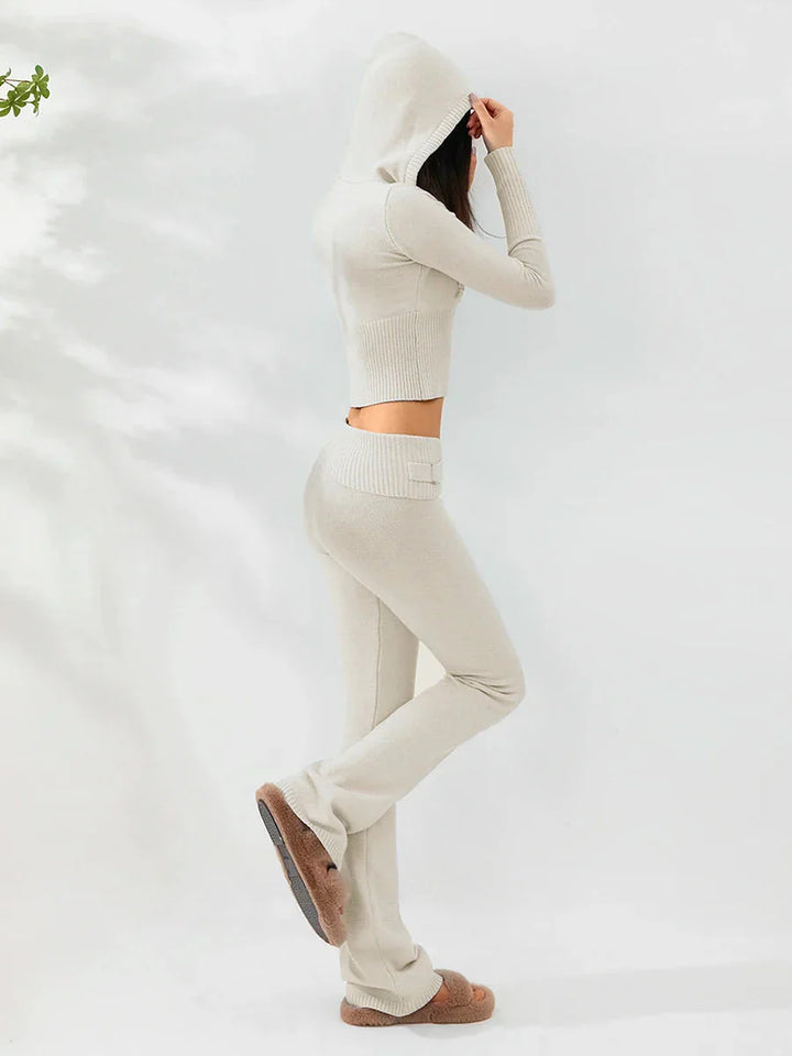 Levoire | Ensemble De Salon Capuche Fermeture Éclair Ensemble Deux Pièces Loungewear Pour Femmes