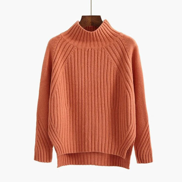 Levoire | Pull À Col Roulé Côtelé Mode De Tricot Pour Femmes Orange